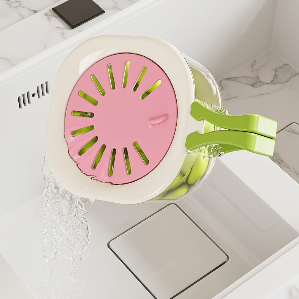Fruit & Vegetable Washing Bowl with Strainer – Multifunctional Produce Washer, Berry & Lettuce Keeper for Fridge Storage