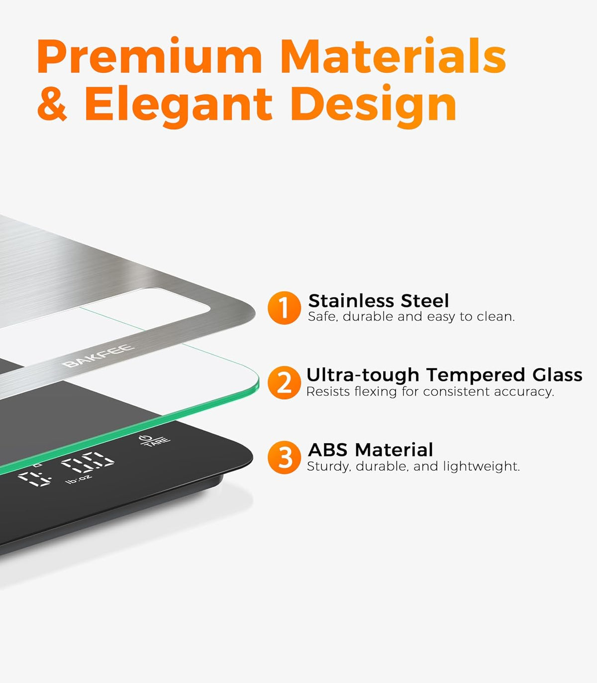 22lb Digital Kitchen Food Scale – Stainless Steel, 1g Precision, LED Display