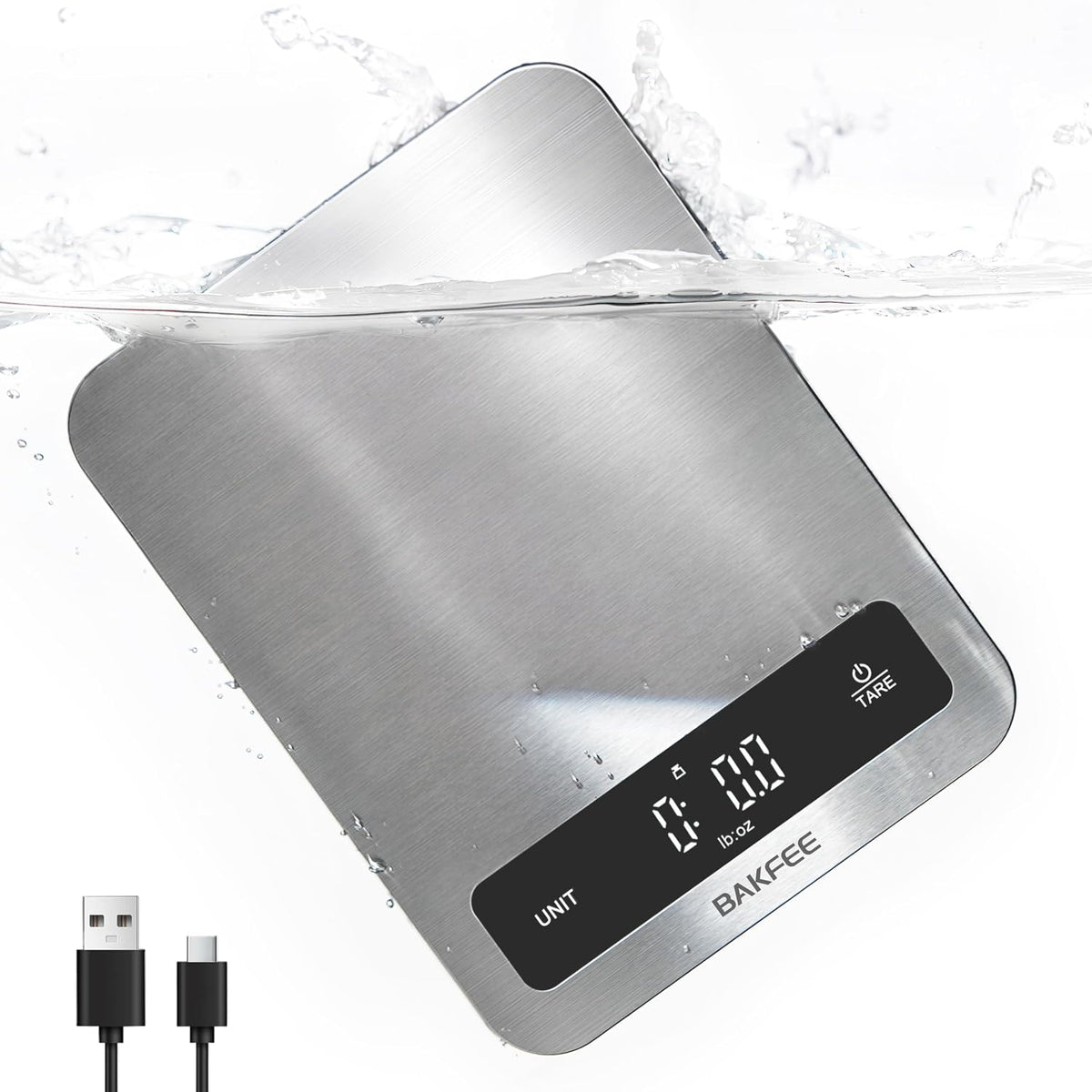 22lb Digital Kitchen Food Scale – Stainless Steel, 1g Precision, LED Display