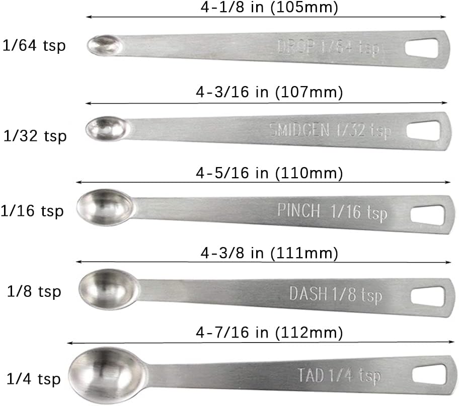4-Piece Mini Measuring Spoon Set – Stainless Steel Rust-Free Teaspoons for Precise Tiny Measurements