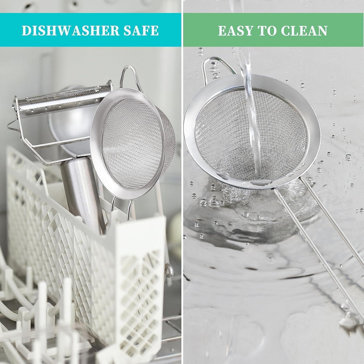 3.35 Inch Stainless Steel Fine Mesh Strainer – Handheld Mini Sieve for Cocktails, Tea, Coffee & Juice