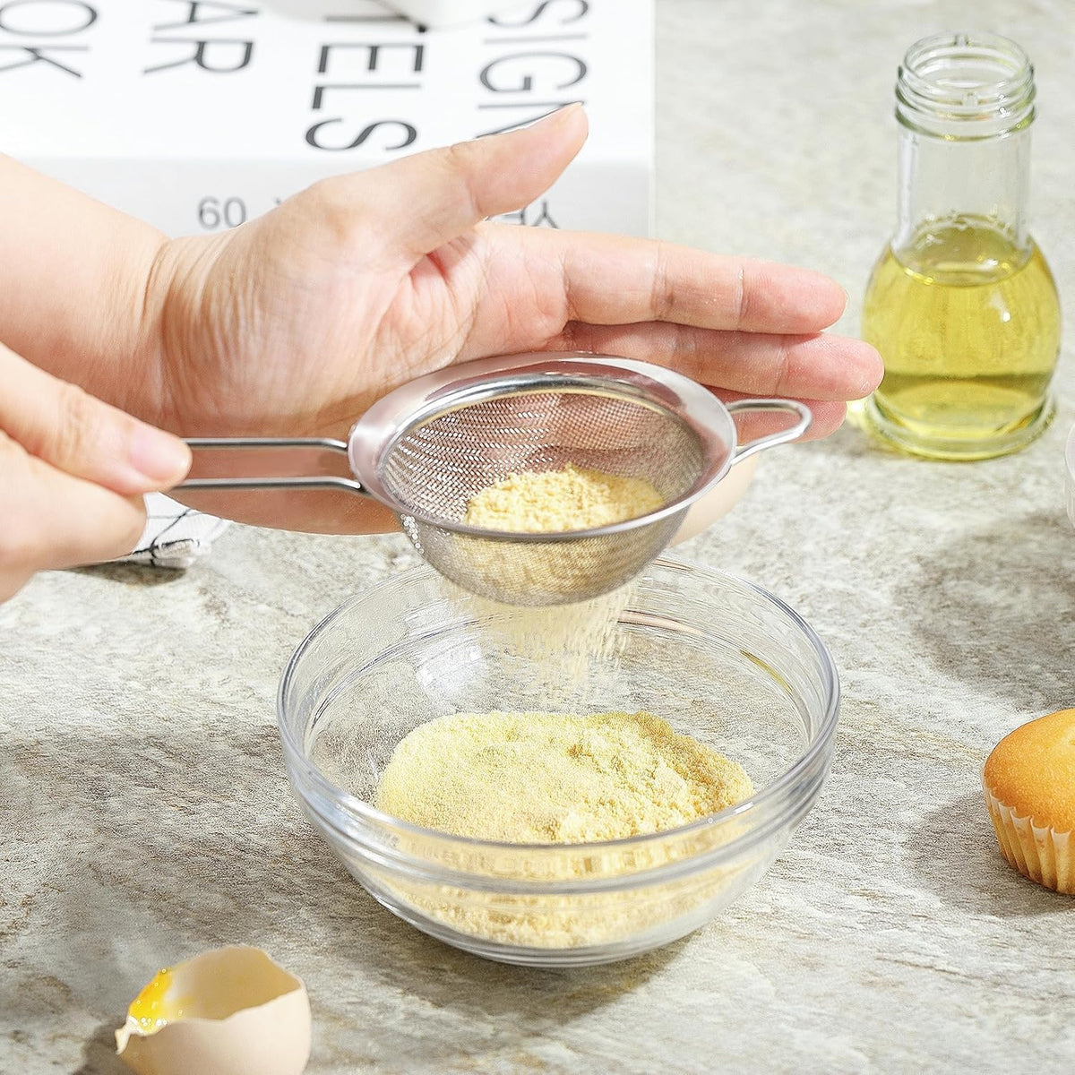 3.35 Inch Stainless Steel Fine Mesh Strainer – Handheld Mini Sieve for Cocktails, Tea, Coffee & Juice