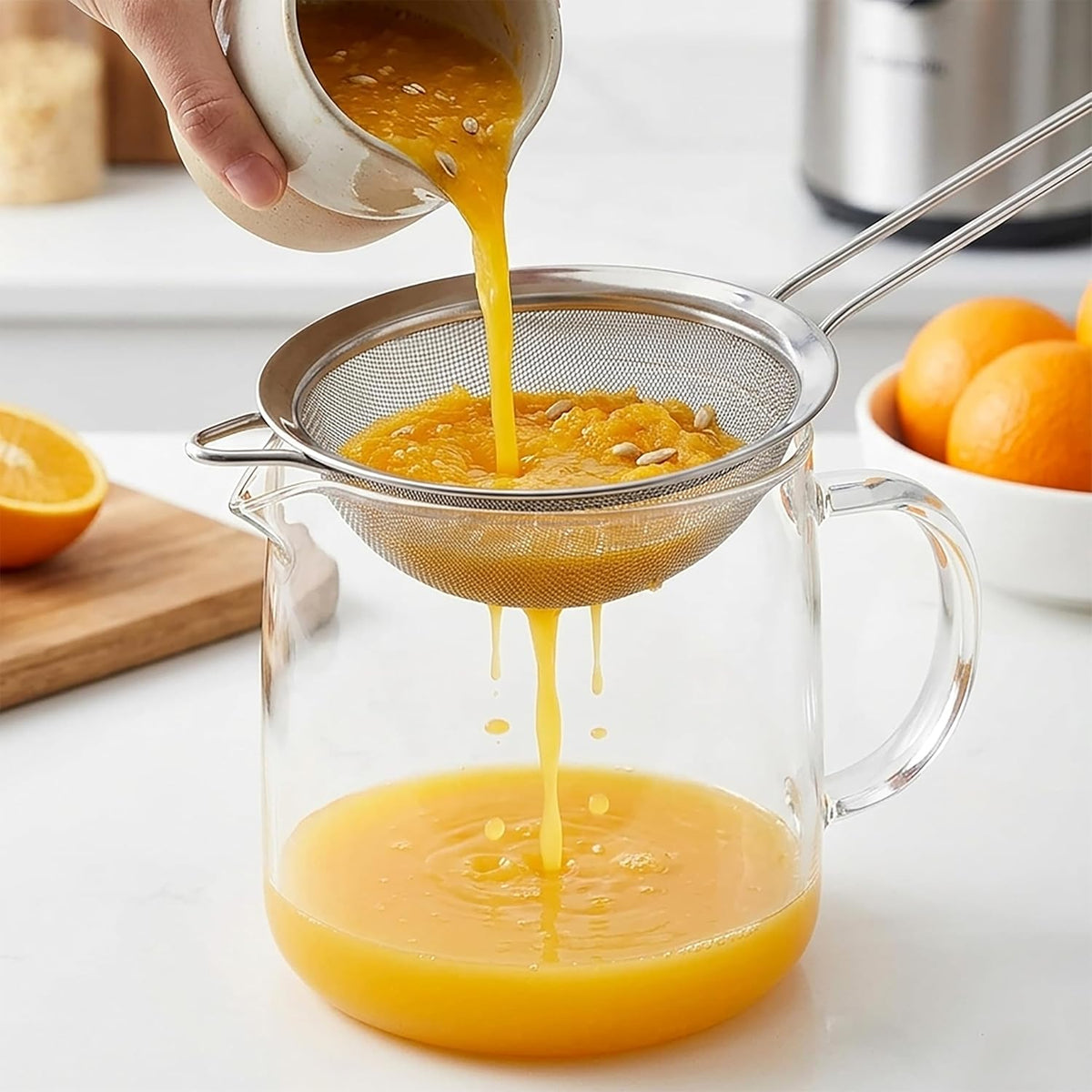 3.35 Inch Stainless Steel Fine Mesh Strainer – Handheld Mini Sieve for Cocktails, Tea, Coffee & Juice