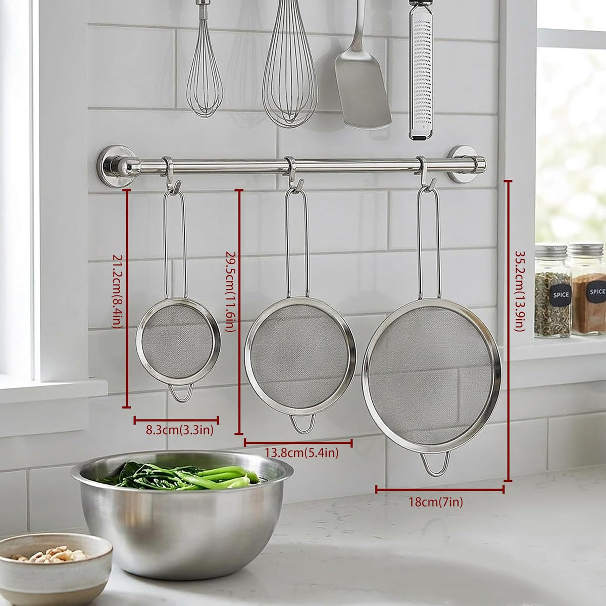 3.35 Inch Stainless Steel Fine Mesh Strainer – Handheld Mini Sieve for Cocktails, Tea, Coffee & Juice