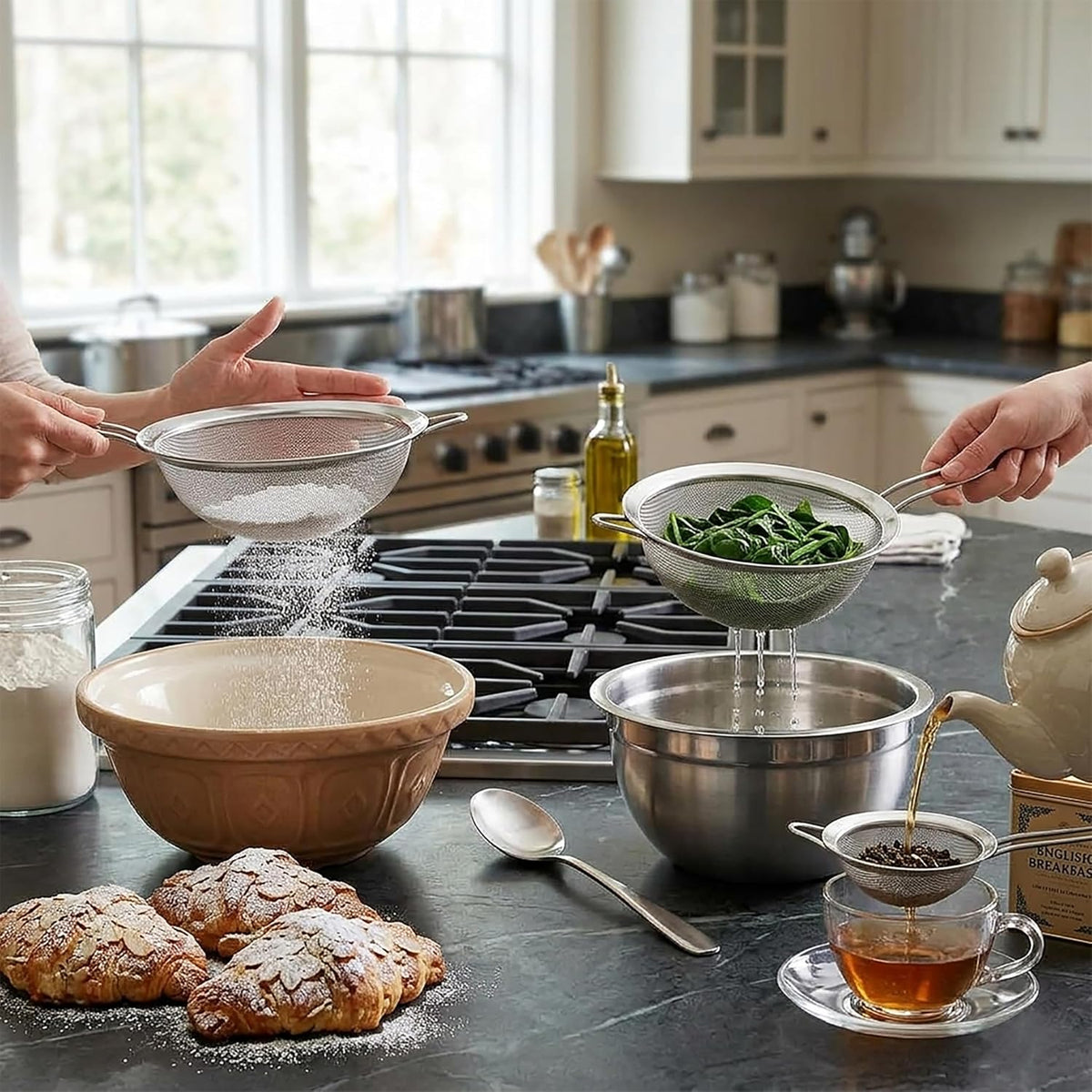 3.35 Inch Stainless Steel Fine Mesh Strainer – Handheld Mini Sieve for Cocktails, Tea, Coffee & Juice