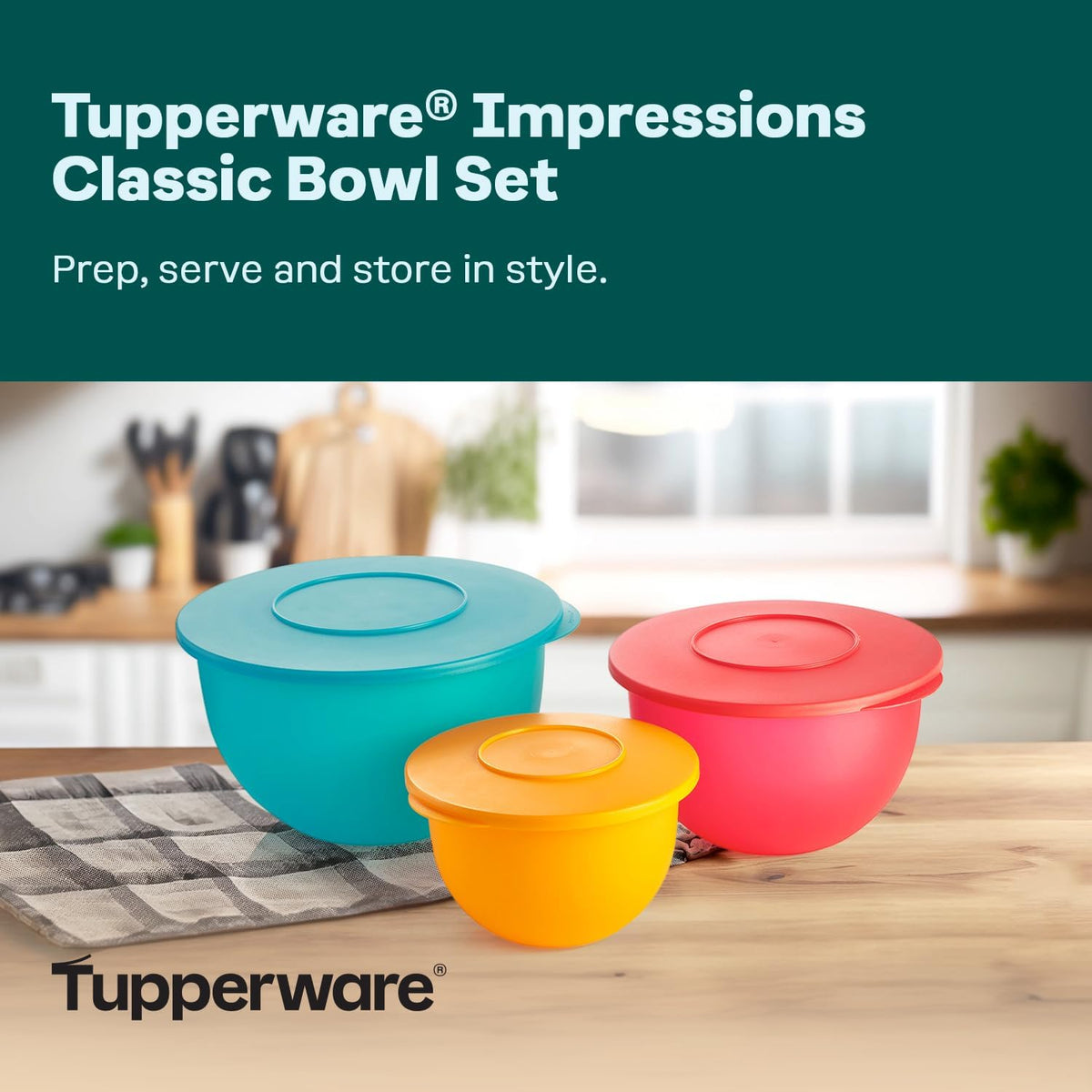 Thatsa Bowl Collection 6-Piece Food Storage Container Set – BPA Free Dishwasher Safe Kitchen Bowls with Lids (Fauna)