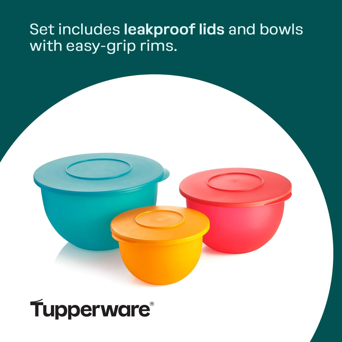 Thatsa Bowl Collection 6-Piece Food Storage Container Set – BPA Free Dishwasher Safe Kitchen Bowls with Lids (Fauna)