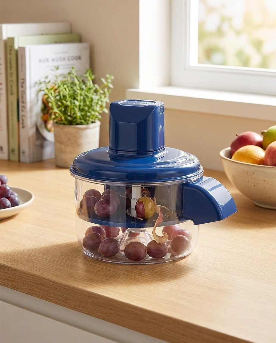 Automatic Electric Fruit Peeler in use, lifestyle