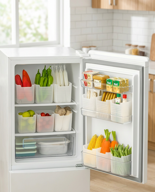 Refrigerator Organizer Bins in use, lifestyle