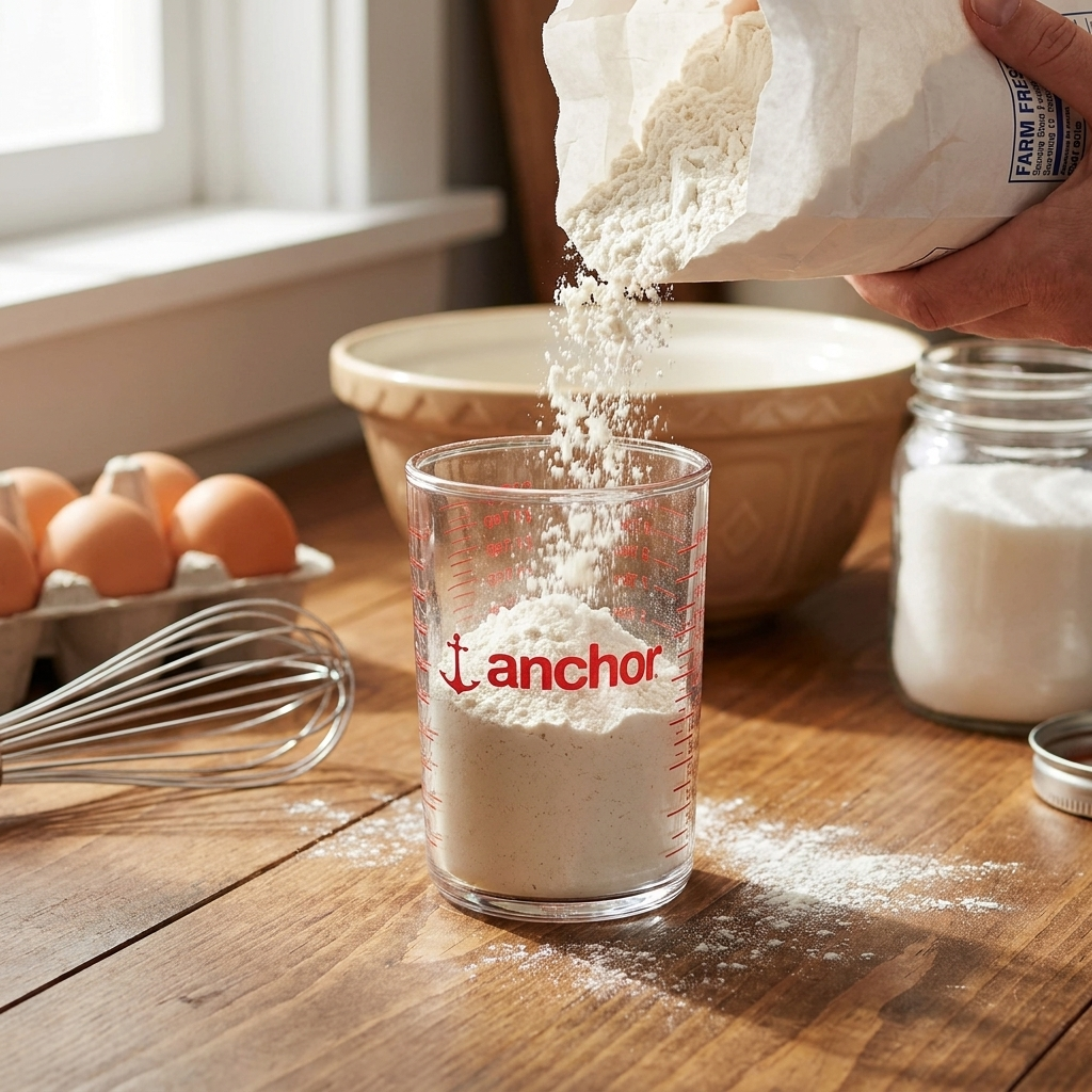Graduated Measuring Glass Set of 2 in use while baking