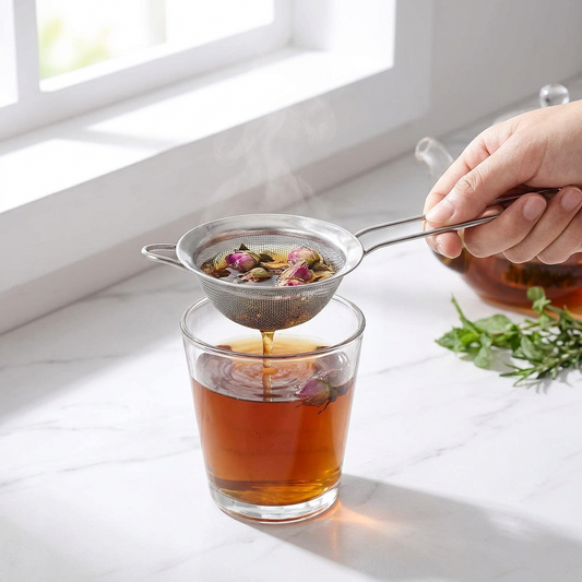 Fine Mesh Strainer in use