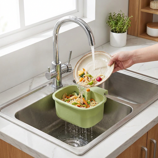 Kitchen Sink Strainer Basket in use