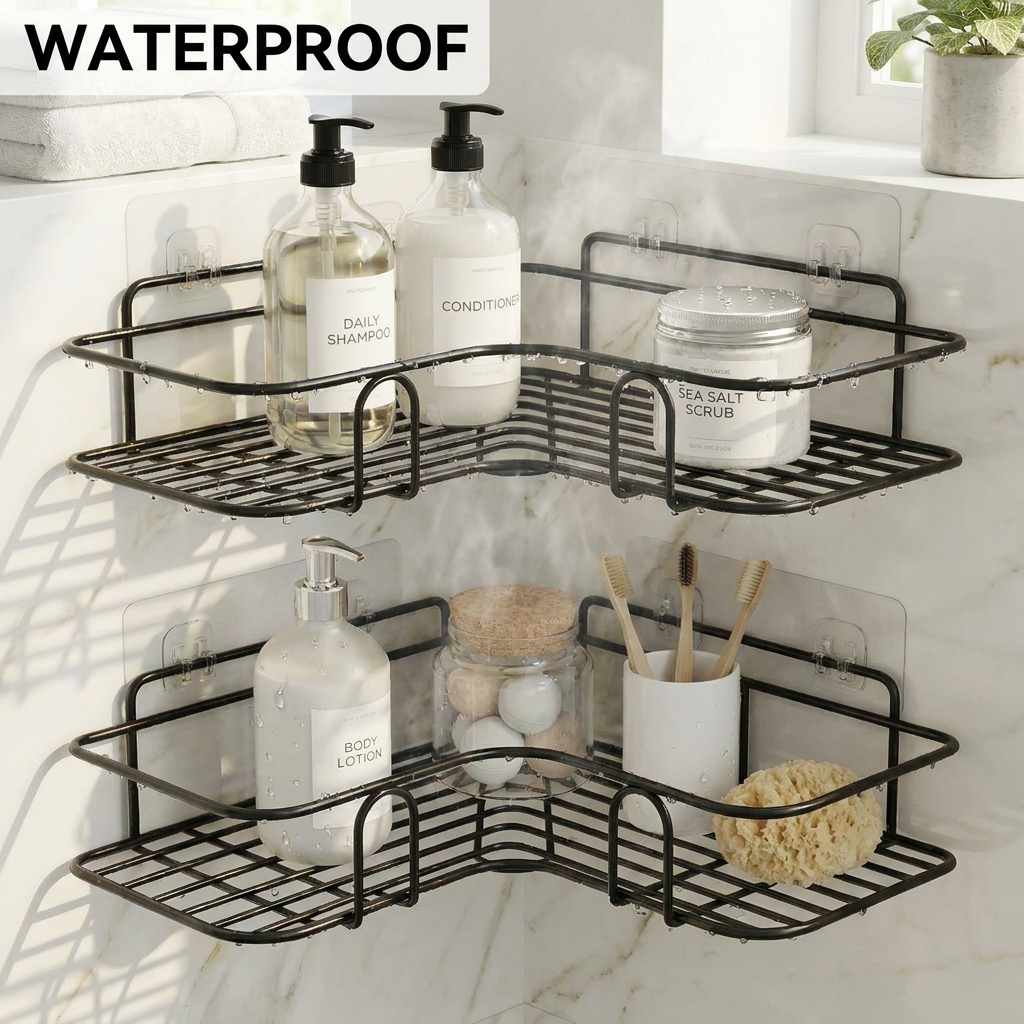 Waterproof corner shelf surface