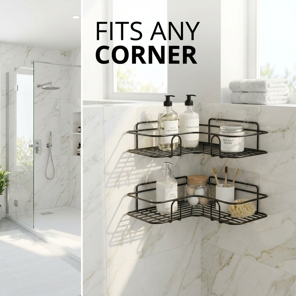 Fits any bathroom corner