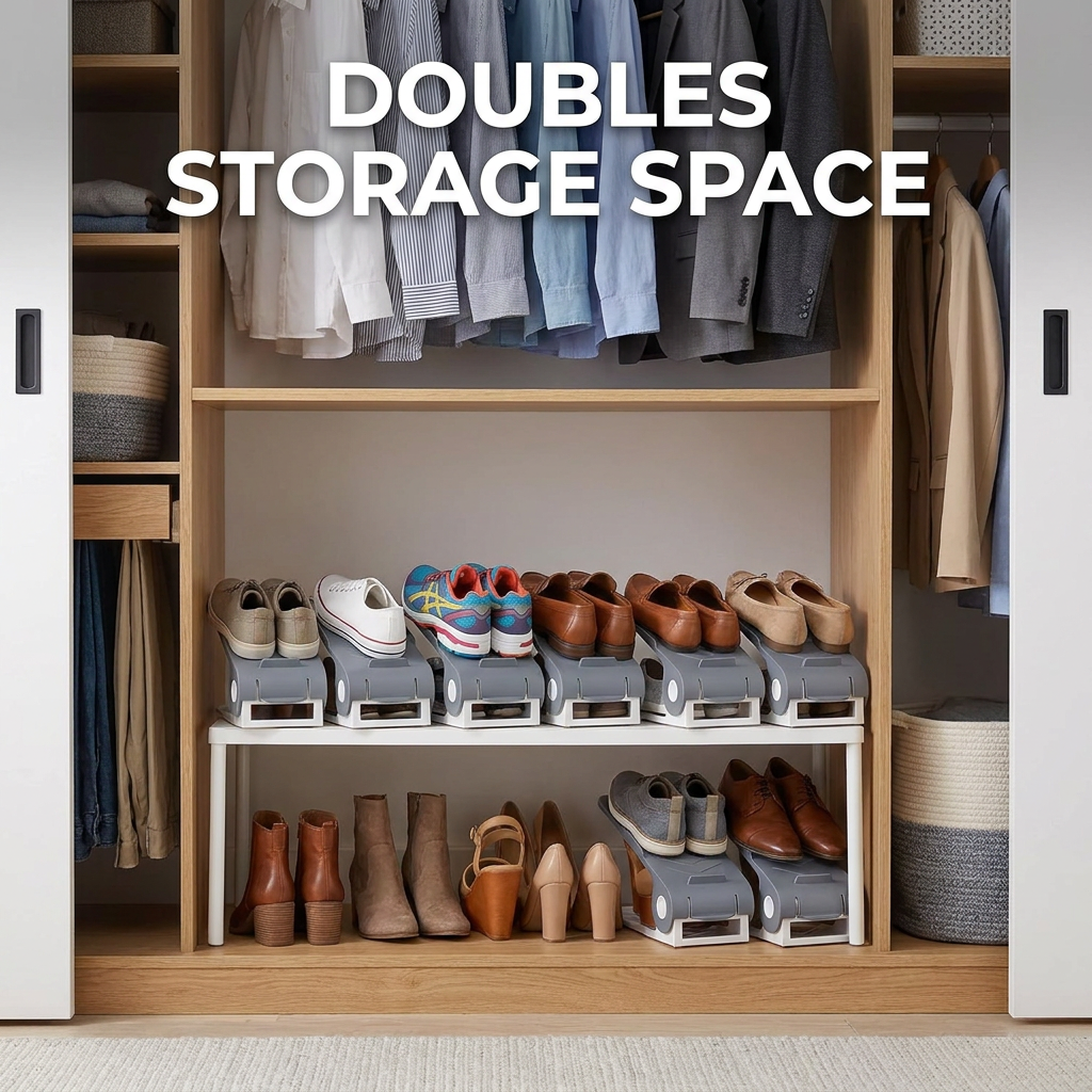 Doubles your shoe storage space