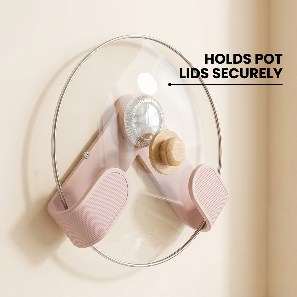 Holds pot lids securely